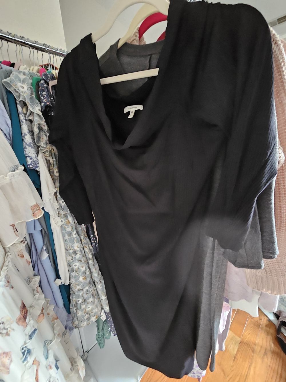 Maurices Black Knit V-Neck Dress
